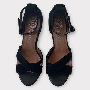 Jeffrey Campbell Ibiza Size 8.5 Platform Wedges Suede Embroidered (See Photos)